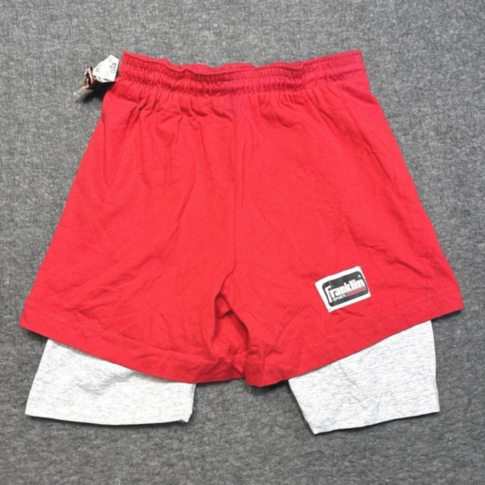 NWT Vintage Franklin Running Red Nylon Shorts‎ 90s USA Vtg Deadstock Sz 14/16